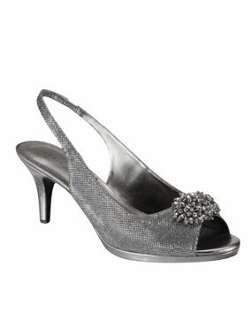 Karen Scott Breena Slingbacks In Metallic Pewter  Size 5 NWT